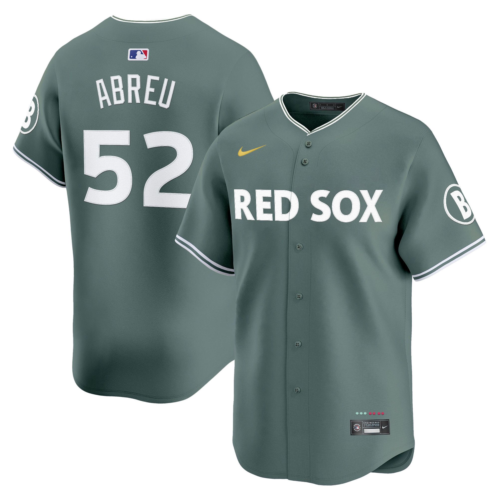 Men Boston Red Sox #52 Abreu Green Nike 2025 City Connect Vapor Premier Limited MLB Jersey